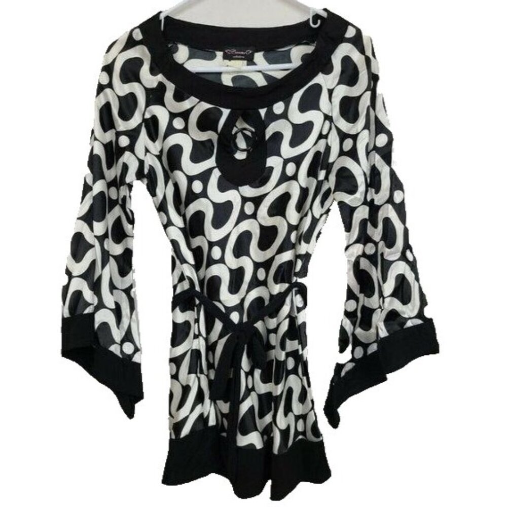 Cocomo Black and White Patterned Tunic